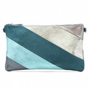 Metallic Leather Rainbow Bag - Teal